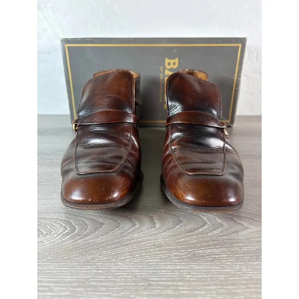 Vintage Bally Brown Carioca Calf Brione Switzerland‎ Men’s Dress Shoes Size 8.5